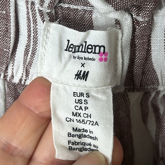 LemLem X H&M Striped 100% Linen Pants Size Small - Picture 7 of 15